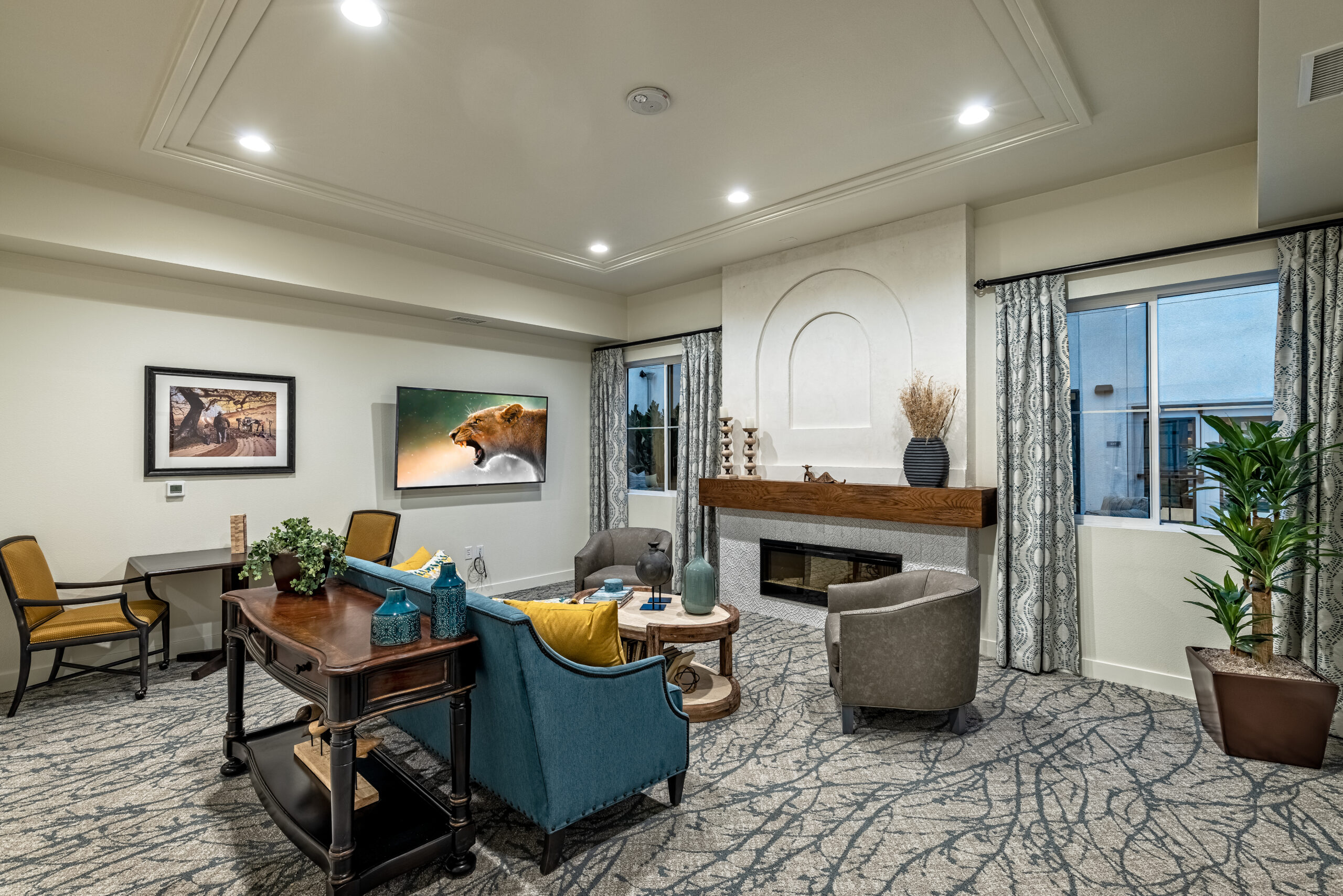 Senior living community interior space